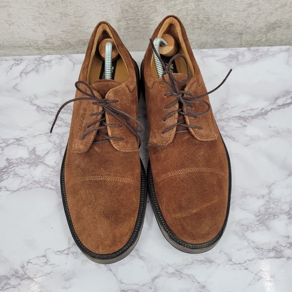 Nettleton X Esprit Vintage Brown Suede Lace Up Oxford Derby US Size 12 Euro 46 - Picture 2 of 14